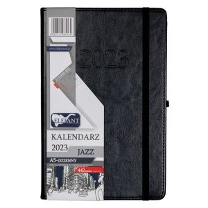 2024 Kalendarz Elefant Jazz A5 dzienny, Czarny